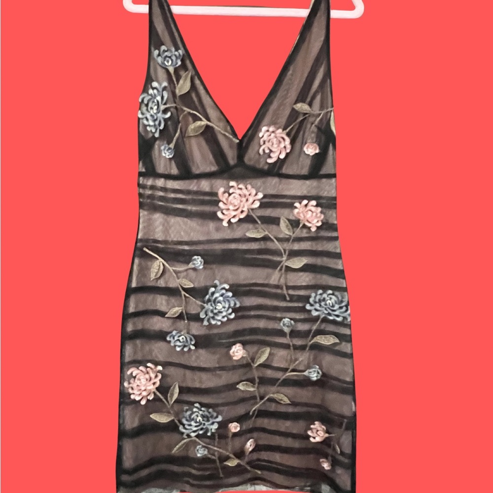 BCBGMaxAzria Pink and Black Dress